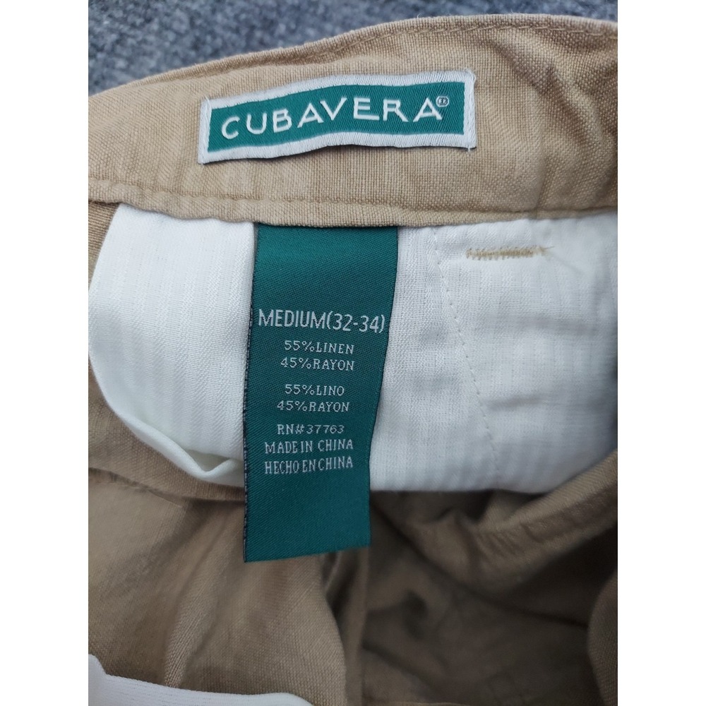 Cubavera Linen Pants Mens 32 Beige Drawstring Pockets Casual Beach Wedding - Picture 3 of 10